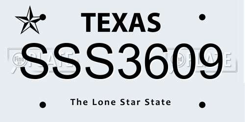 SSS3609 Texas License Plate