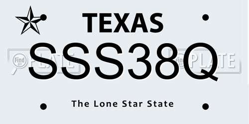 SSS38Q Texas License Plate