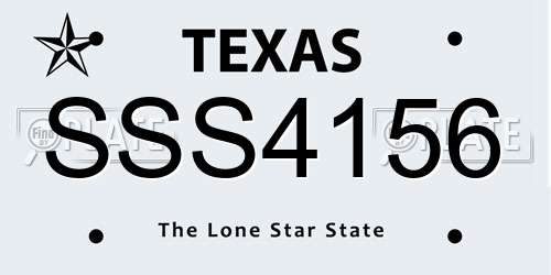 SSS4156 Texas License Plate