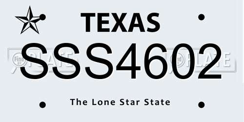 SSS4602 Texas License Plate