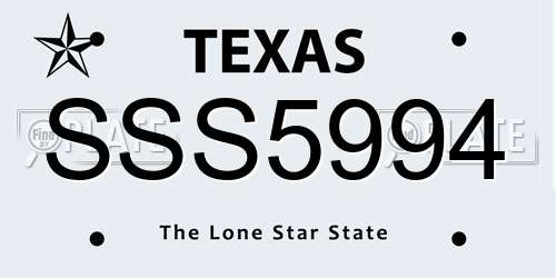 SSS5994 Texas License Plate