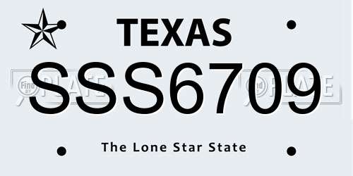 SSS6709 Texas License Plate