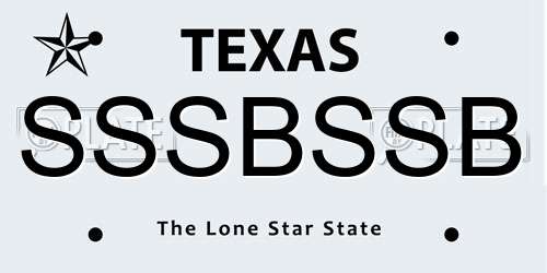 SSSBSSB Texas License Plate