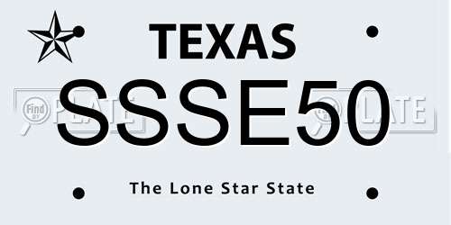 SSSE50 Texas License Plate