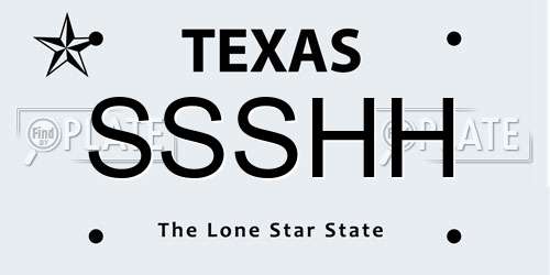 SSSHH Texas License Plate