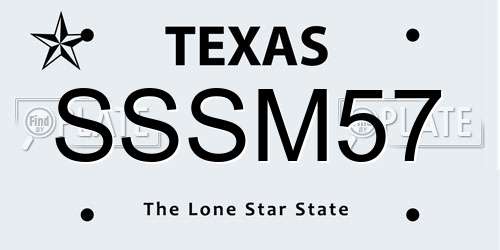 SSSM57 Texas License Plate