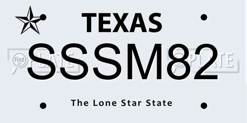 SSSM82 Texas License Plate