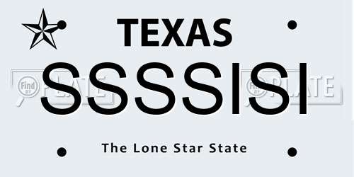 SSSSISI Texas License Plate