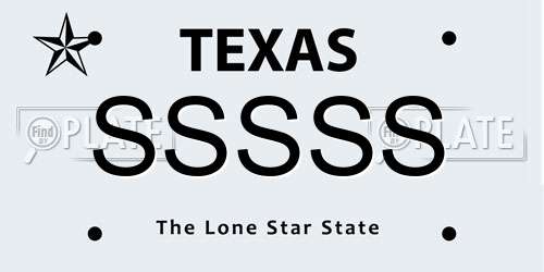 SSSSS Texas License Plate