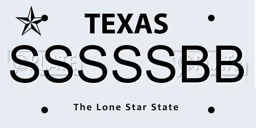 SSSSSBB Texas License Plate