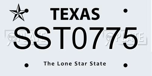 SST0775 Texas License Plate