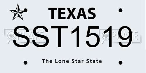 SST1519 Texas License Plate