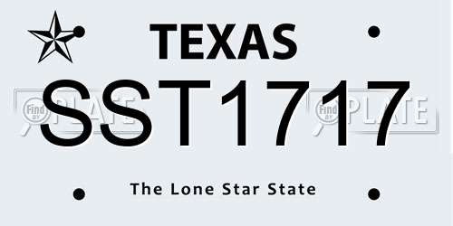 SST1717 Texas License Plate