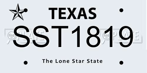 SST1819 Texas License Plate