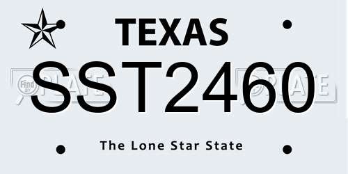 SST2460 Texas License Plate