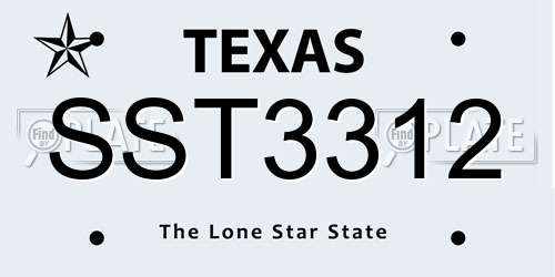 SST3312 Texas License Plate