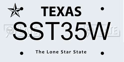 SST35W Texas License Plate