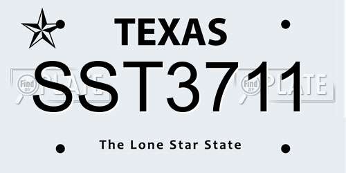SST3711 Texas License Plate