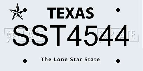 SST4544 Texas License Plate