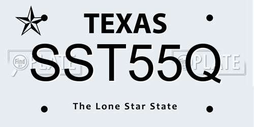 SST55Q Texas License Plate