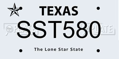 SST580 Texas License Plate