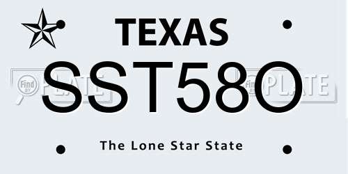 SST58O Texas License Plate