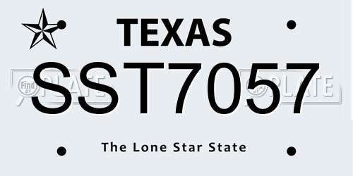 SST7057 Texas License Plate