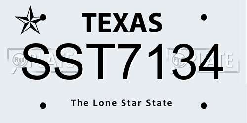 SST7134 Texas License Plate