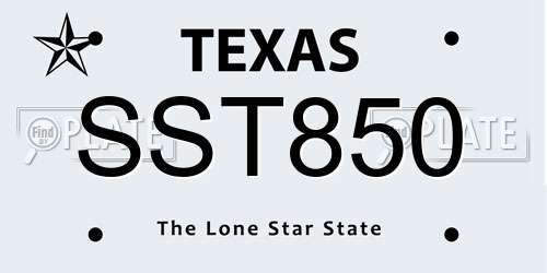 SST850 Texas License Plate