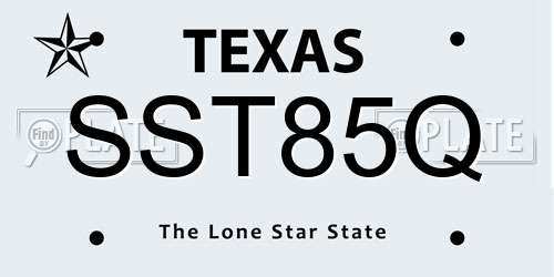 SST85Q Texas License Plate
