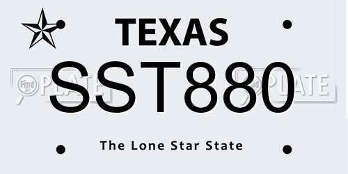 SST880 Texas License Plate