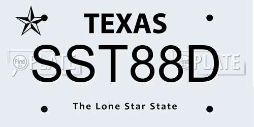 SST88D Texas License Plate