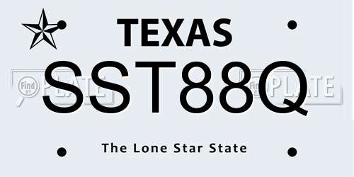 SST88Q Texas License Plate