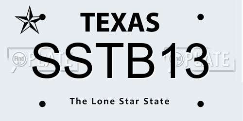 SSTB13 Texas License Plate