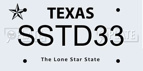 SSTD33 Texas License Plate
