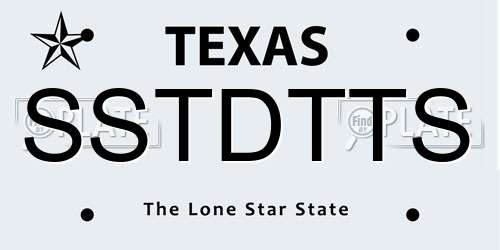 SSTDTTS Texas License Plate