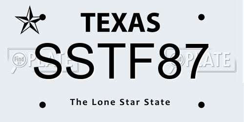 SSTF87 Texas License Plate
