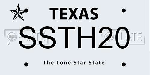SSTH20 Texas License Plate