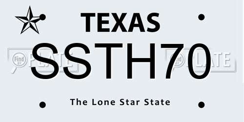 SSTH70 Texas License Plate