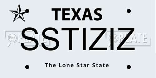 SSTIZIZ Texas License Plate