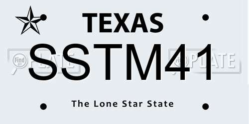 SSTM41 Texas License Plate