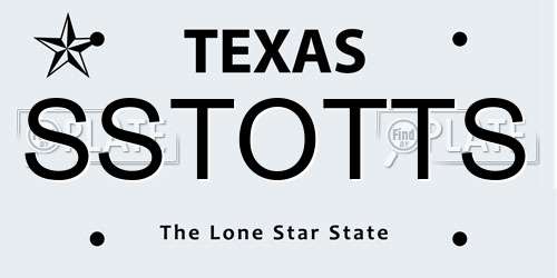 SSTOTTS Texas License Plate
