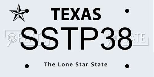SSTP38 Texas License Plate