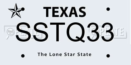 SSTQ33 Texas License Plate