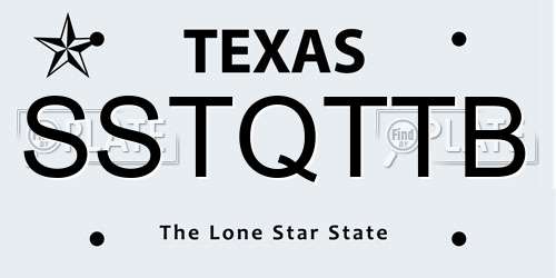SSTQTTB Texas License Plate