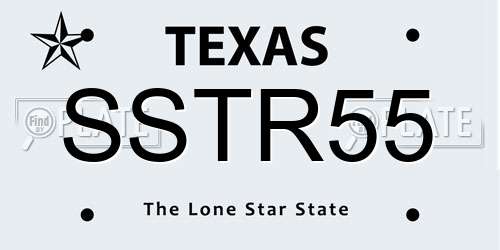 SSTR55 Texas License Plate