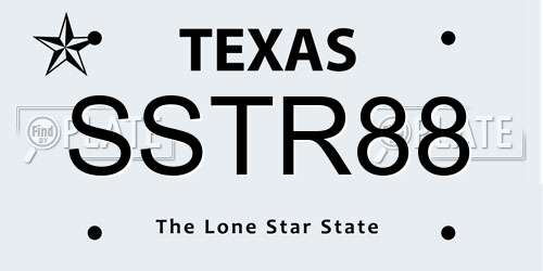 SSTR88 Texas License Plate