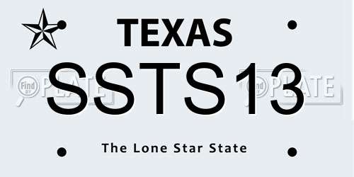 SSTS13 Texas License Plate