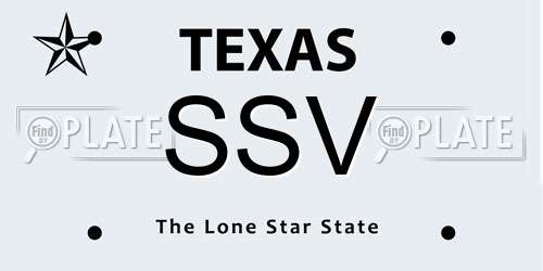 SSV Texas License Plate