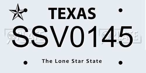 SSV0145 Texas License Plate